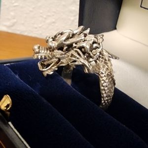 Dragon Ring w/Movable Head Sterling Silver  UNISEX